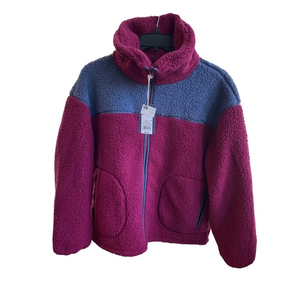 Universal Thread Women’s Sherpa Anorak Jacket size L NWT purple color block - Picture 9 of 9